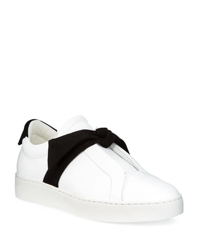 Shop Alexandre Birman Clarita Two-tone Sneakers, White/black