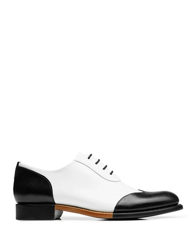 Shop The Office Of Angela Scott Mr. Evans Wing-tip Oxfords In Black And White