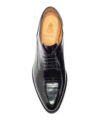 The Office Of Angela Scott Miss Button Heeled Oxfords In Black