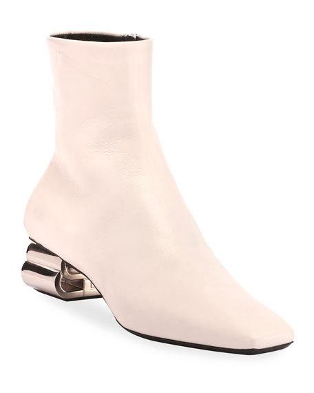 shiny silver booties