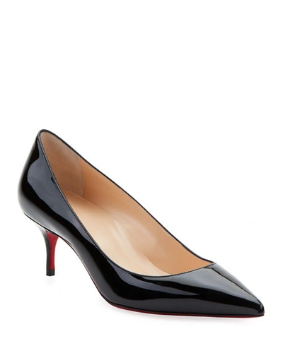 Shop Christian Louboutin Kate Patent Red Sole Pumps In Black