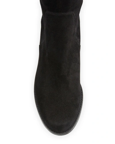 Shop Stuart Weitzman Reserve Stretch-suede Knee Boots In Black