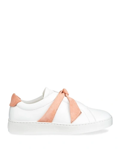 Shop Alexandre Birman Clarita Two-tone Sneakers, White/pink