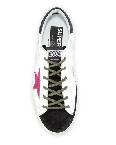 Shop Golden Goose Superstar Colorblock Sneakers In White/black