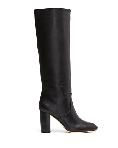 Shop Loeffler Randall Goldy Leather Knee Boots In Black