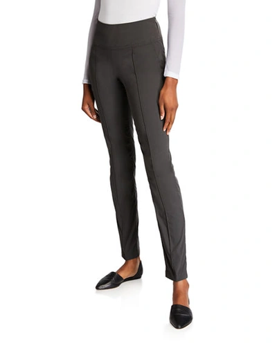 Shop Anatomie Sonia High-rise Pintuck Side Zip Pants In Gray