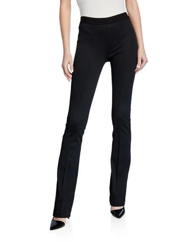 Shop Helmut Lang Full-length Flare Ponte Legging Pants In Black