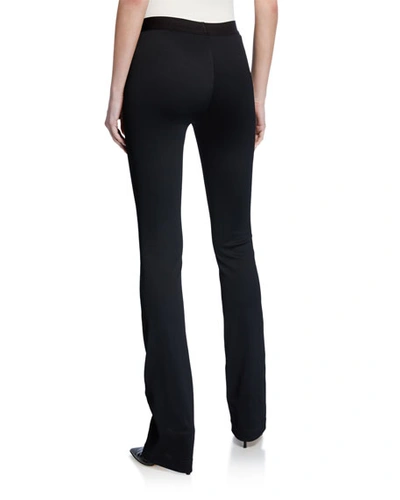 Shop Helmut Lang Full-length Flare Ponte Legging Pants In Black