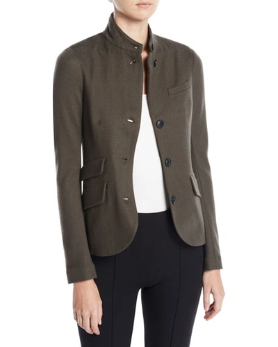 Shop Rag & Bone Slade Three-button Wool Blazer In Armygrn