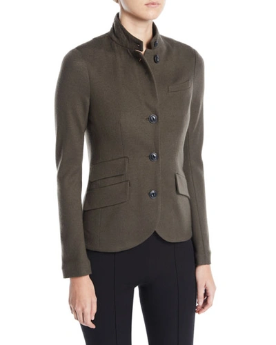 Shop Rag & Bone Slade Three-button Wool Blazer In Armygrn