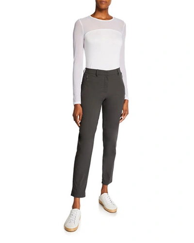 Shop Anatomie Thea Ankle Pants With Zipper Side Pockets In Gray