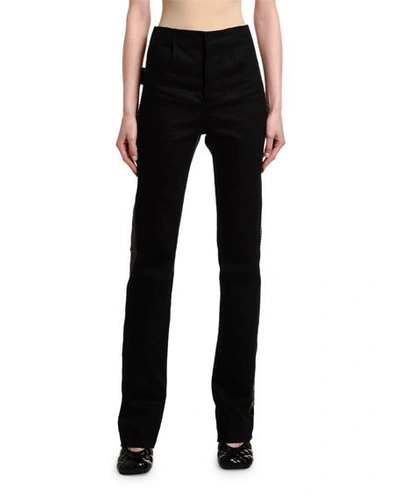 Shop Bottega Veneta High-rise Flare Leg Jeans In Black