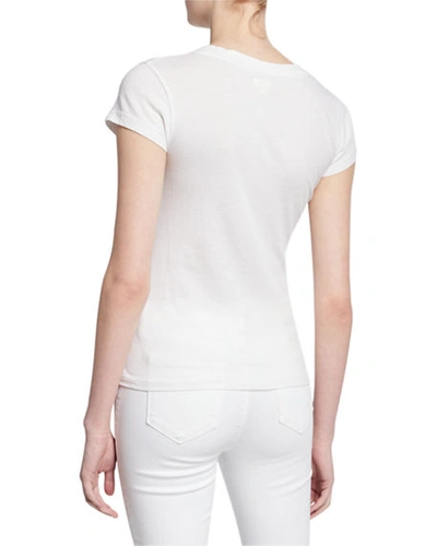 Shop L Agence Becca V-neck Short-sleeve Tee In White