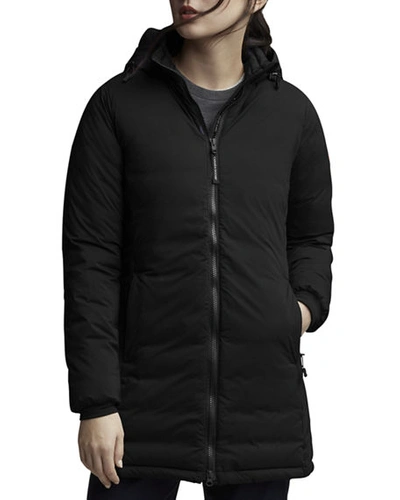 Shop Canada Goose Camp Hooded Jacket W/ Matte Finish In Black