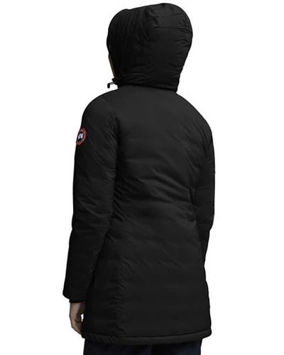 Shop Canada Goose Camp Hooded Jacket W/ Matte Finish In Black