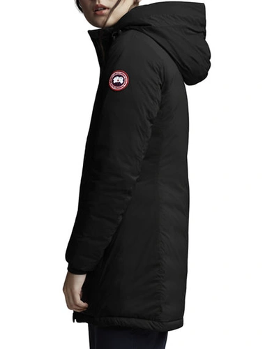 Shop Canada Goose Camp Hooded Jacket W/ Matte Finish In Black
