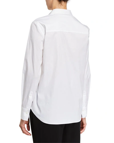 Shop Brunello Cucinelli Monili-beaded Long-sleeve Poplin Shirt In White