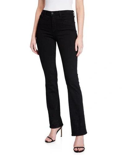 Shop L Agence Oriana High-rise Straight Jeans In Noir