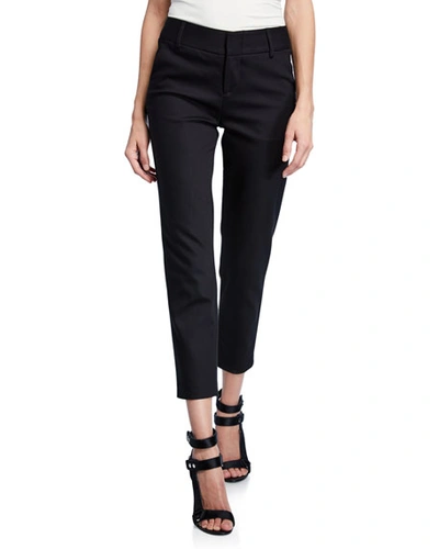 Shop Alice And Olivia Stacey Slim Straight-leg Cropped Trousers In Black