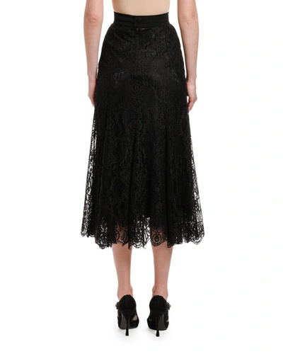 Shop Dolce & Gabbana Lace Ankle-length Skirt In Black