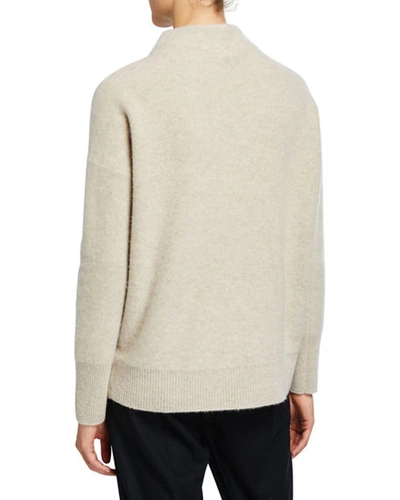 Shop Vince Funnel-neck Cashmere Sweater In White