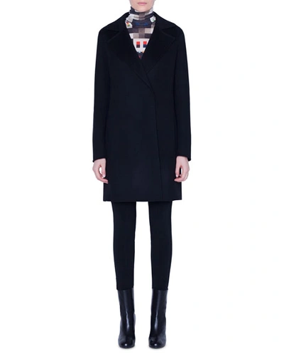 Shop Akris Bera Cashmere Coat In Black