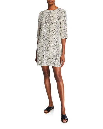 Shop Equipment Aubrey Python Half-sleeve Mini Silk Dress