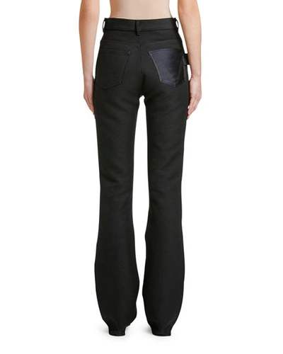 Shop Bottega Veneta Mid-rise Wide-leg Jeans In Dark Blue