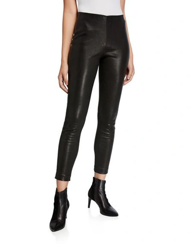 Shop Rag & Bone Simone Leather Ankle Pants In Black