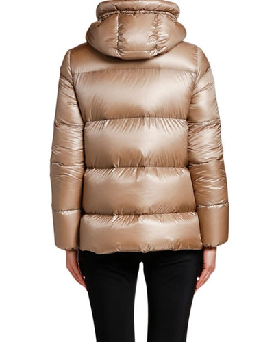 Shop Moncler Seritte Oversized Puffer Jacket In Ivory