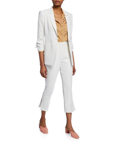 Shop Cinq À Sept Atticus Piped Slit Hem Pants In White