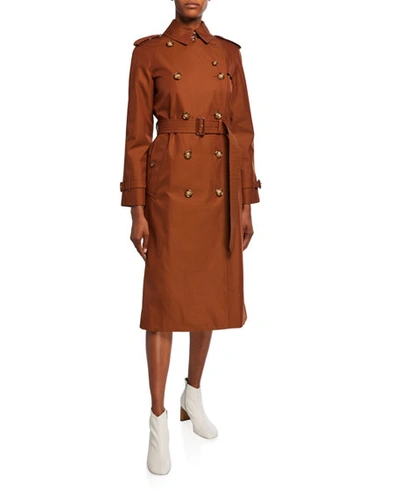 Shop Burberry The Waterloo Trench Coat In Brown