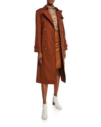 Shop Burberry The Waterloo Trench Coat In Brown