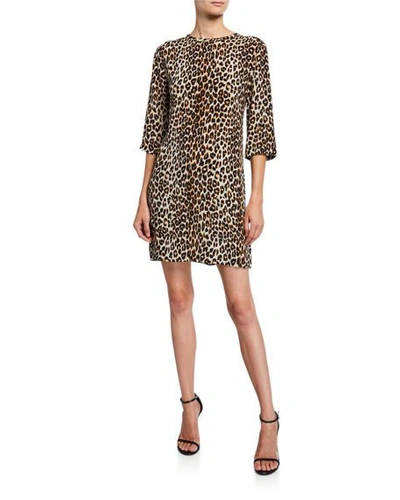 Shop Equipment Aubrey Silk Animal-print Dress In Natural