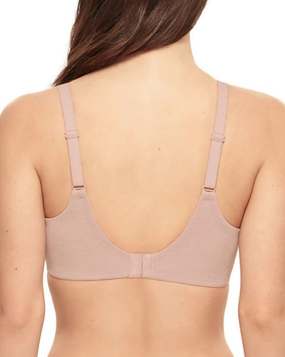 Wacoal Back Appeal Polka-dot Pattern Minimiser-cup Stretch-woven Bra In Rose Dust