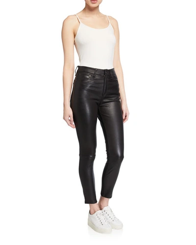 Shop Rag & Bone Nina Leather High-rise Pants In Black