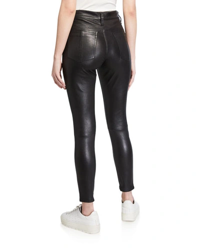 Shop Rag & Bone Nina Leather High-rise Pants In Black