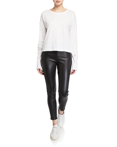 Shop Rag & Bone Nina Leather High-rise Pants In Black