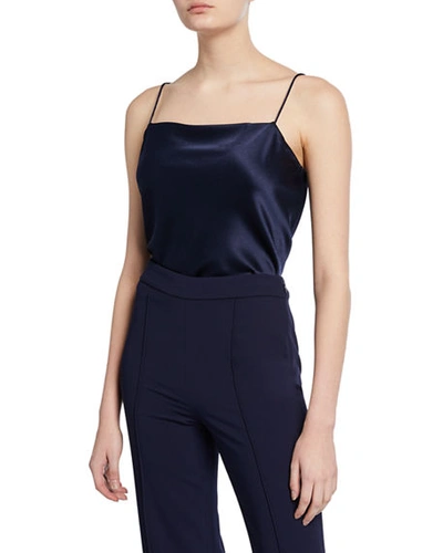 Shop Alice And Olivia Harmon Drapey Slip Tank In Navy