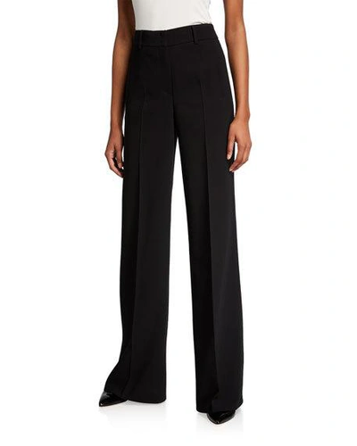 Shop Akris Flore Wide-leg Pants In Black