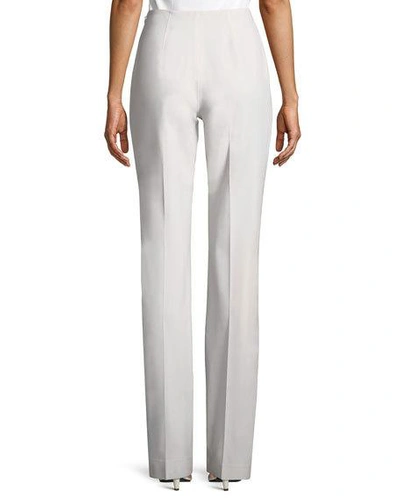 Shop Ralph Lauren Alandra Straight-leg Wool Pants In Ivory