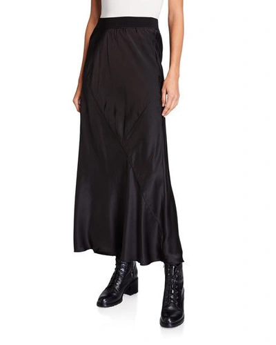Shop Atm Anthony Thomas Melillo Silk Ankle-length Skirt In Black