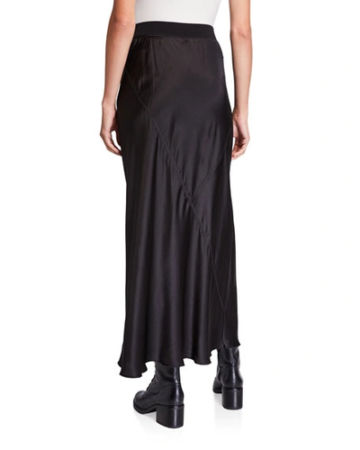 Shop Atm Anthony Thomas Melillo Silk Ankle-length Skirt In Black