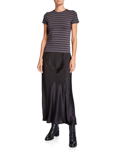 Shop Atm Anthony Thomas Melillo Silk Ankle-length Skirt In Black