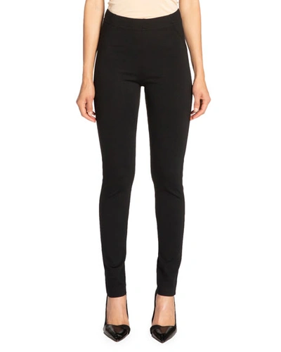 Shop Santorelli Dawn Double Jersey Legging Pant With Seam Details In Black
