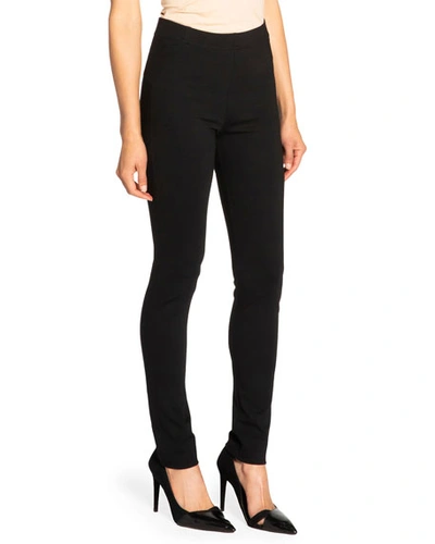 Shop Santorelli Dawn Double Jersey Legging Pant With Seam Details In Black