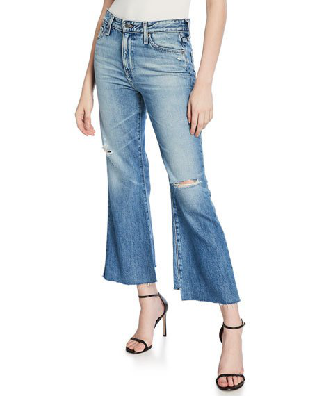 Ag Quinne High-rise Crop Kick-flare Jeans In 20 Years Haste Destructed ...