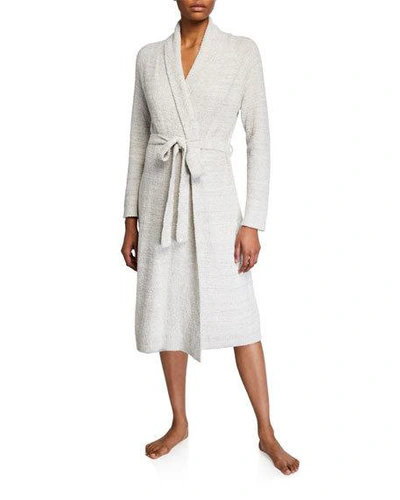 Shop Natori Serenity Heathered-knit Robe In Beige