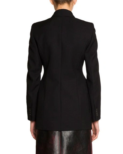 Shop Balenciaga Single-breasted Gabardine Hourglass Jacket In Black