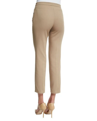 Akris Punto Franca Mid-rise Cropped Pants In Light Brown